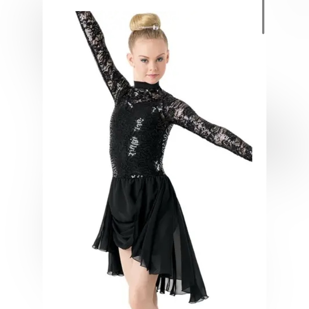 Weissman Behind The Glass 9799 Stretch Sequin Long Sleeve Dress Dance Skirt